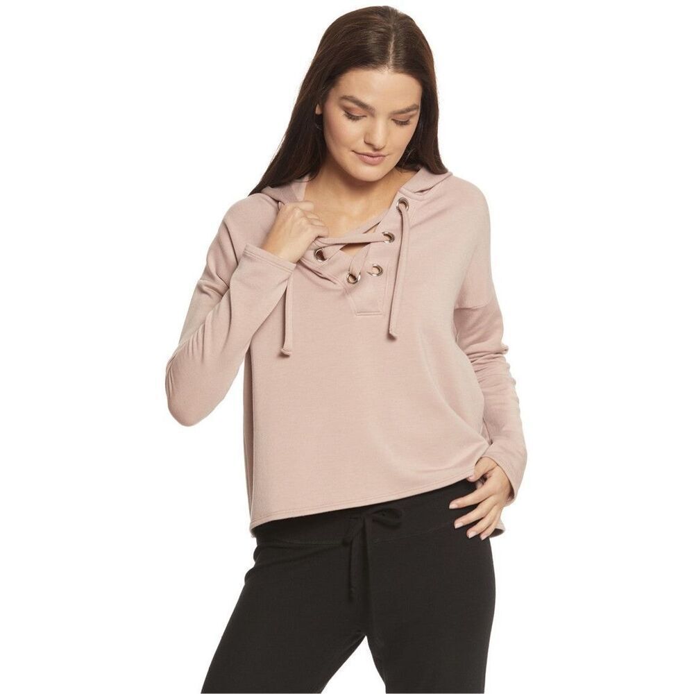 Beyond Yoga Over Tie Cropped Pullover Light Pink Size Small